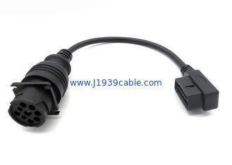Deutsch 9-Pin J1939 Male to Right Angle J1962 OBD-II 16 Pin Male CAN Bus Cable