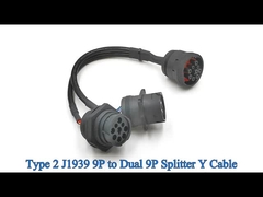 Deutsch 9-Pin J1939 Женщина к J1939 Мужчина Квадратный фланц и резьба J1939 Мужчина Разделитель Y кабель