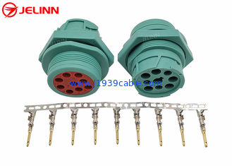Green Threaded Type 2 Deutsch 9 Pin J1939 Male Plug Connector with 9 Pins