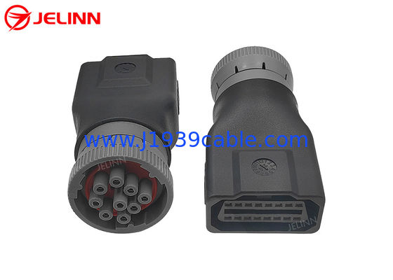 CAT Gray J1939 9 Pin to OBD 2 OBD2 16 Pin Adapter для экскаватора Caterpillar
