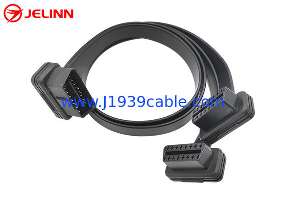 Мужчина 24V OBD2 OBDII J1962 прямоугольный, который нужно удвоить женский плоский кабель y