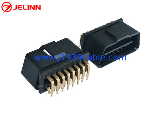 16 соединитель мужской штепсельной вилки Pin J1962 OBD2 OBDII с прямоугольными штырями 90 градусов