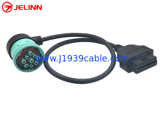 Прямоугольная зеленая женщина J1939 Deutsch 9-Pin к кабелю Pin J1962 OBD2 16 женскому