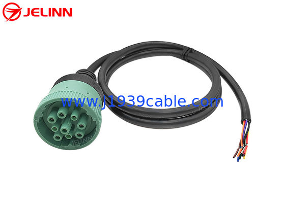 Зеленый J1939 9pin к открытому концу кабеля Pigtail