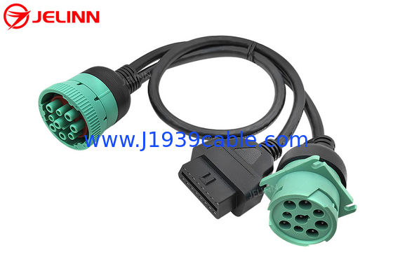 J1939 9 Пин на OBD 2 OBD2 16 Пин разделитель Y кабеля 9 Пин разделитель проволока для грузовика GPS
