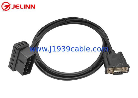 J1962 Прямоугольный OBD 2 OBD2 16 Pin к RS232 DB9 соединительный кабель