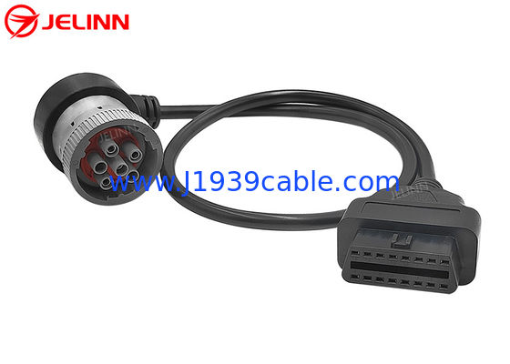 Правый угол J1708 6 Pin Connector to OBD 2 Connector Cable для диагностических устройств или трекеров