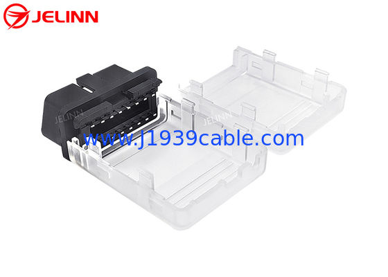 OBD2 Прозрачное корпус из пластика OBD 2 корпус и мужской разъем OBDII с прямыми булавками